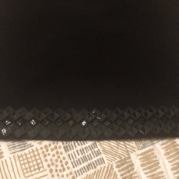 Black Fully Lined 8P Skirt with Embellished Hem - Picture 2 of 5